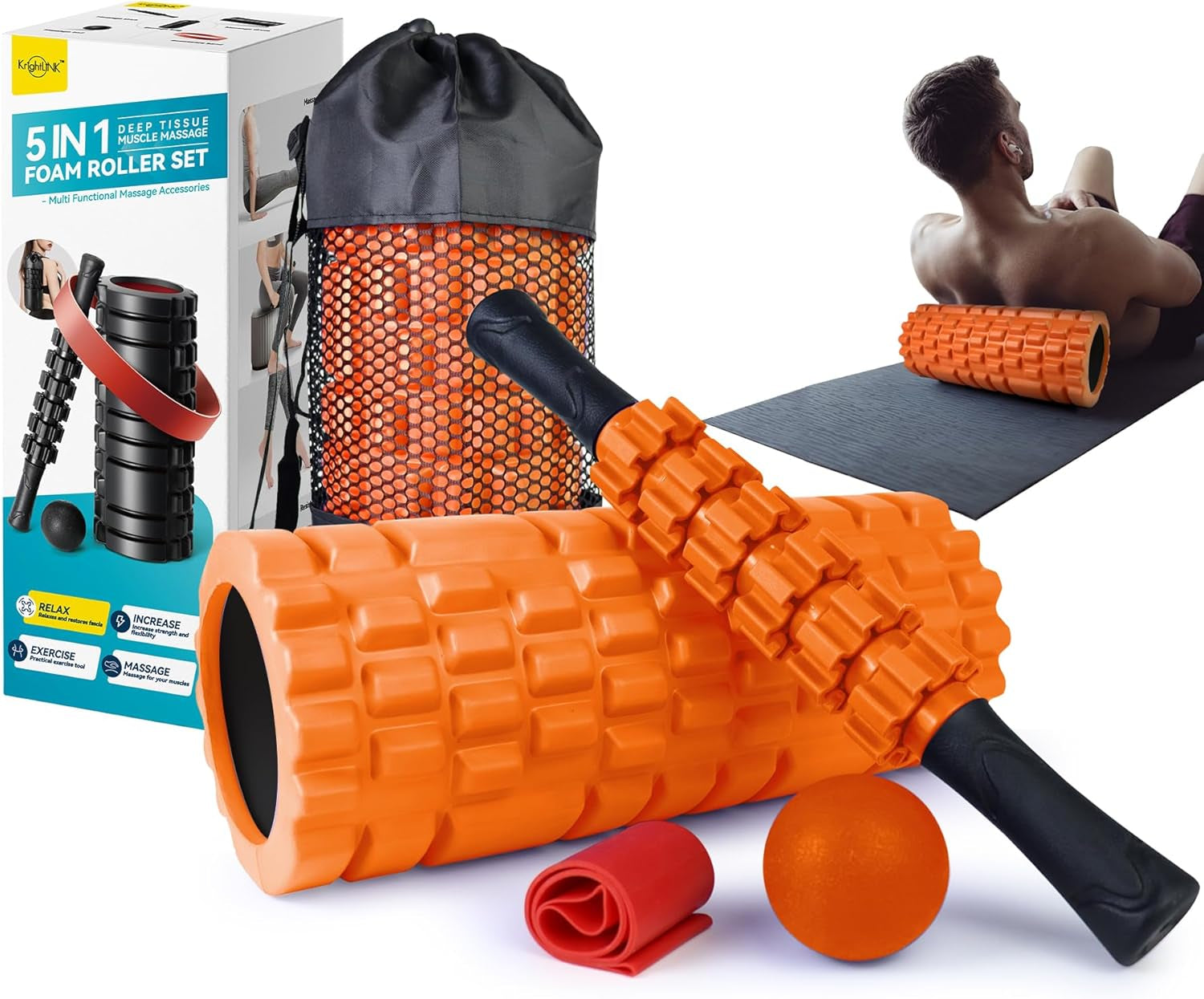 KRIGHTLINK 5 in 1 Foam Roller Set