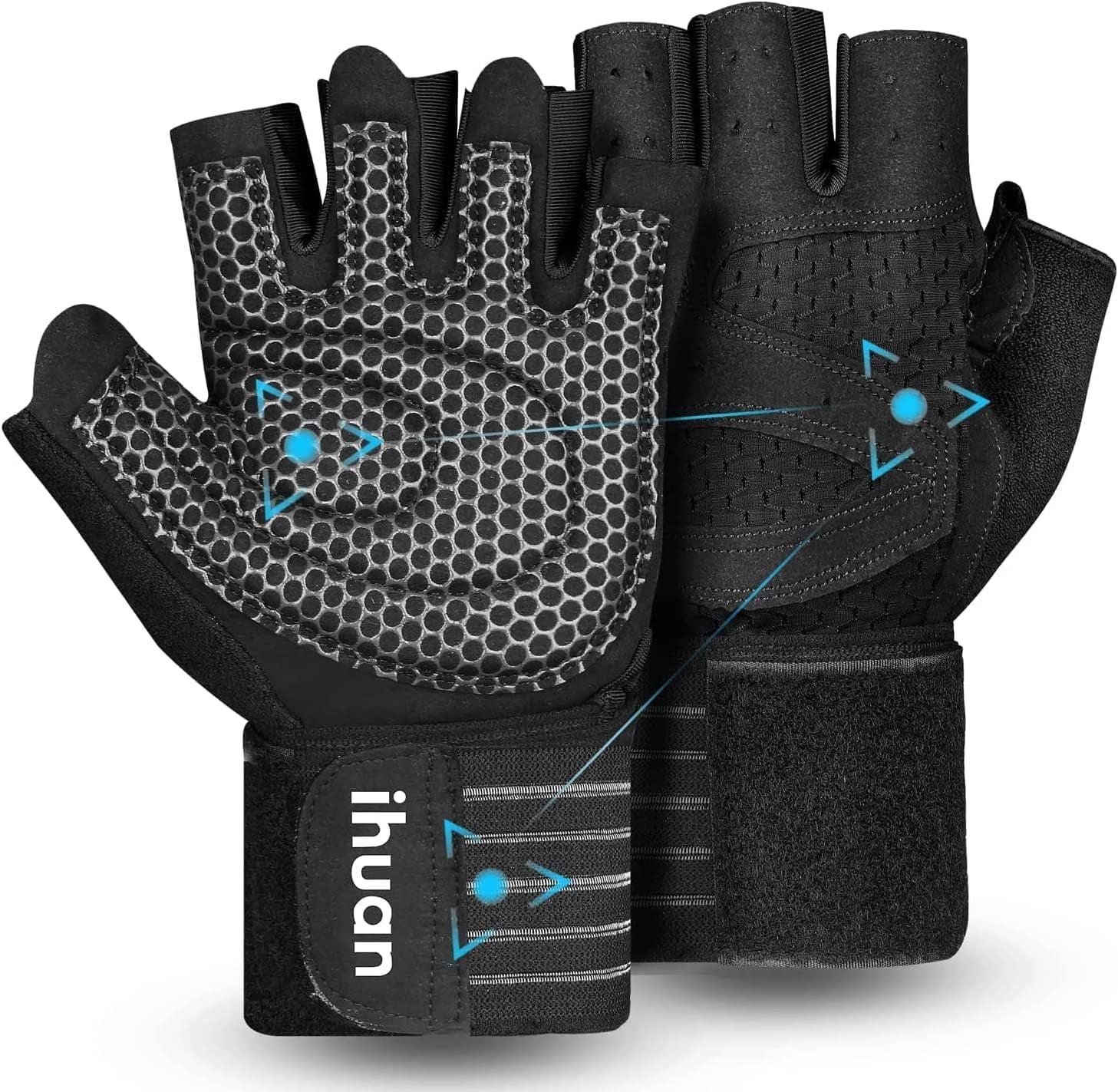 IHUAN Ventilated Weight Lifting Gloves