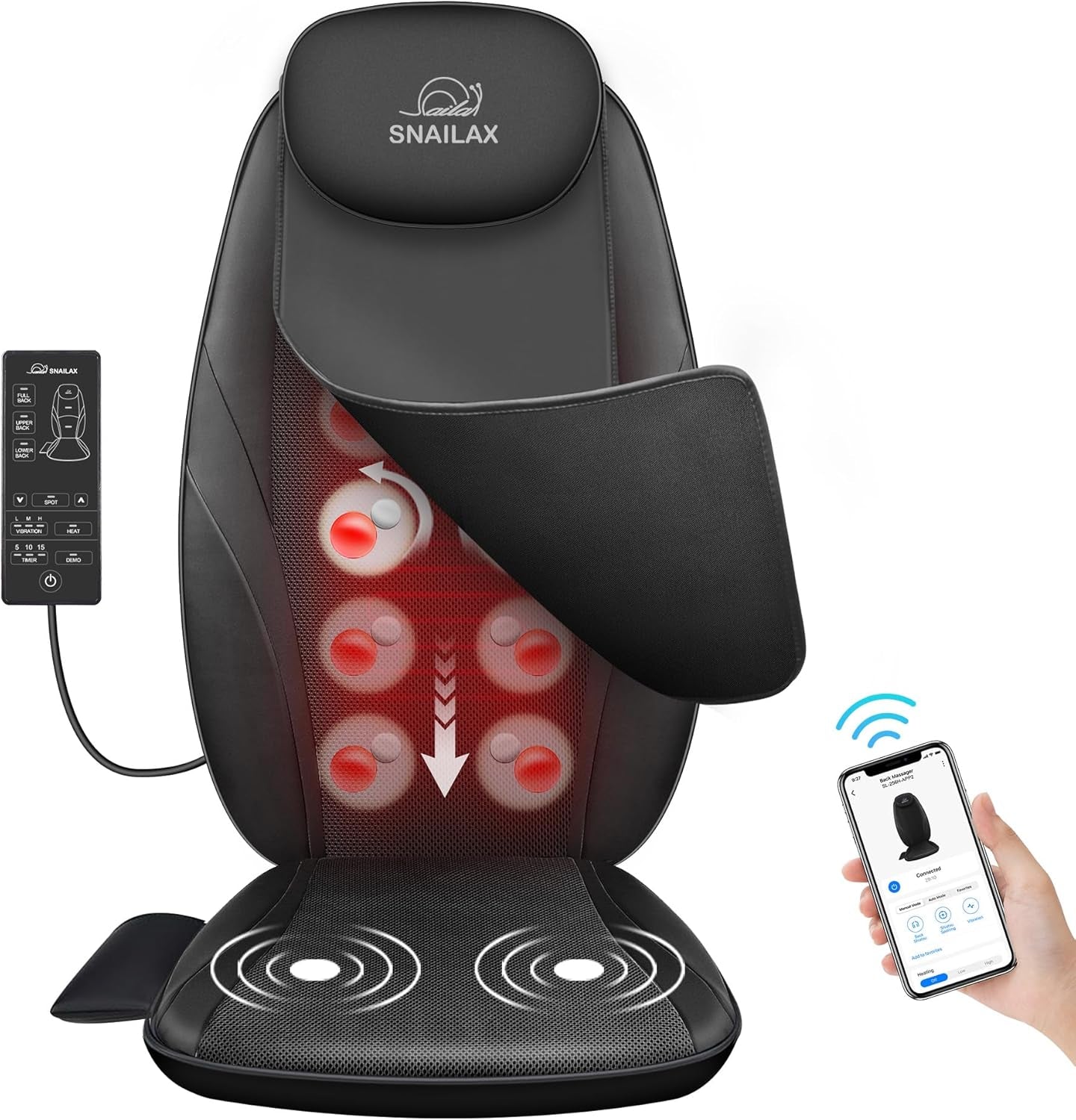 SNAILAX Massage Cushion with Heat Massage Chair