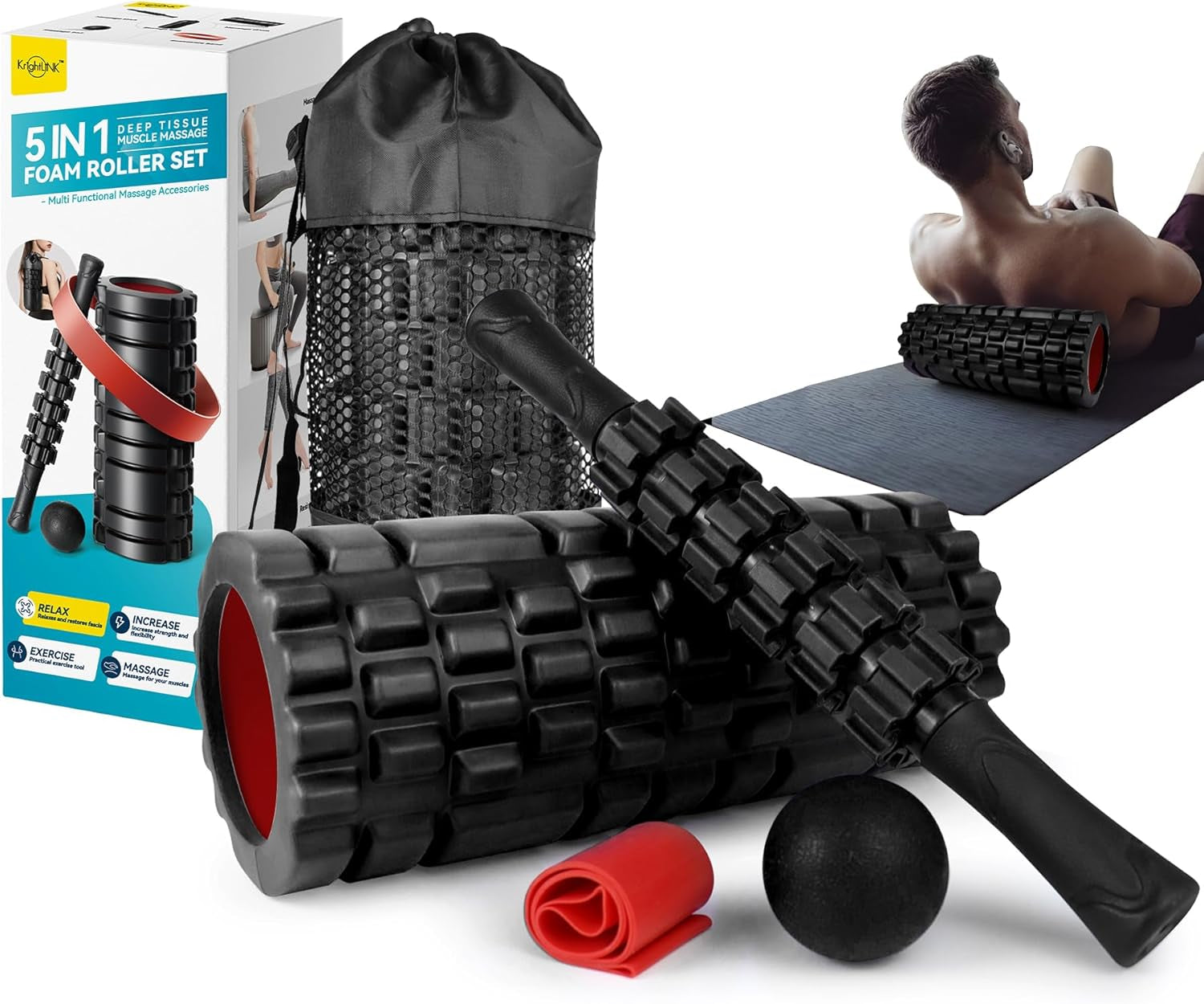 KRIGHTLINK 5 in 1 Foam Roller Set