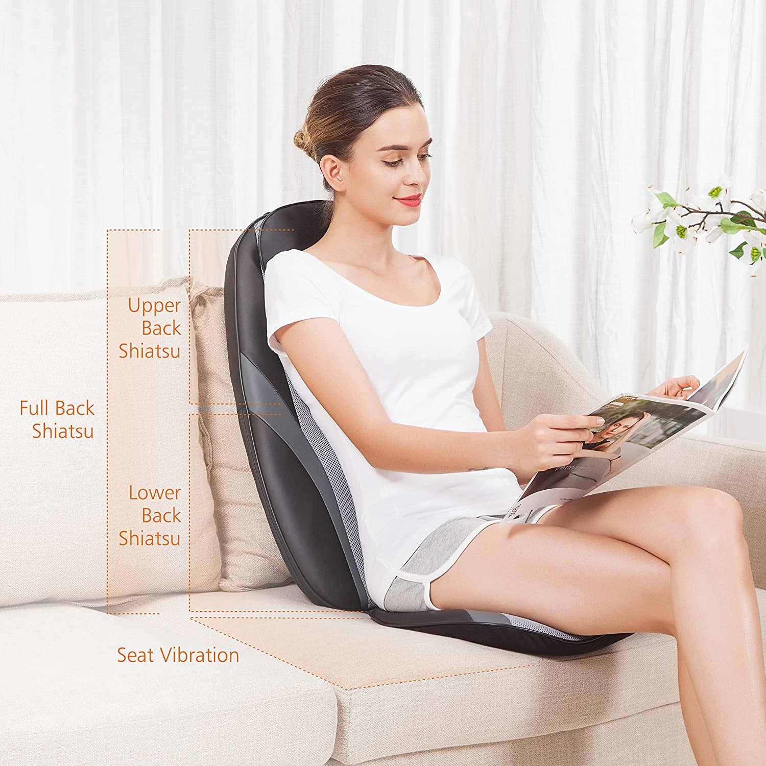 SNAILAX Massage Cushion with Heat Massage Chair