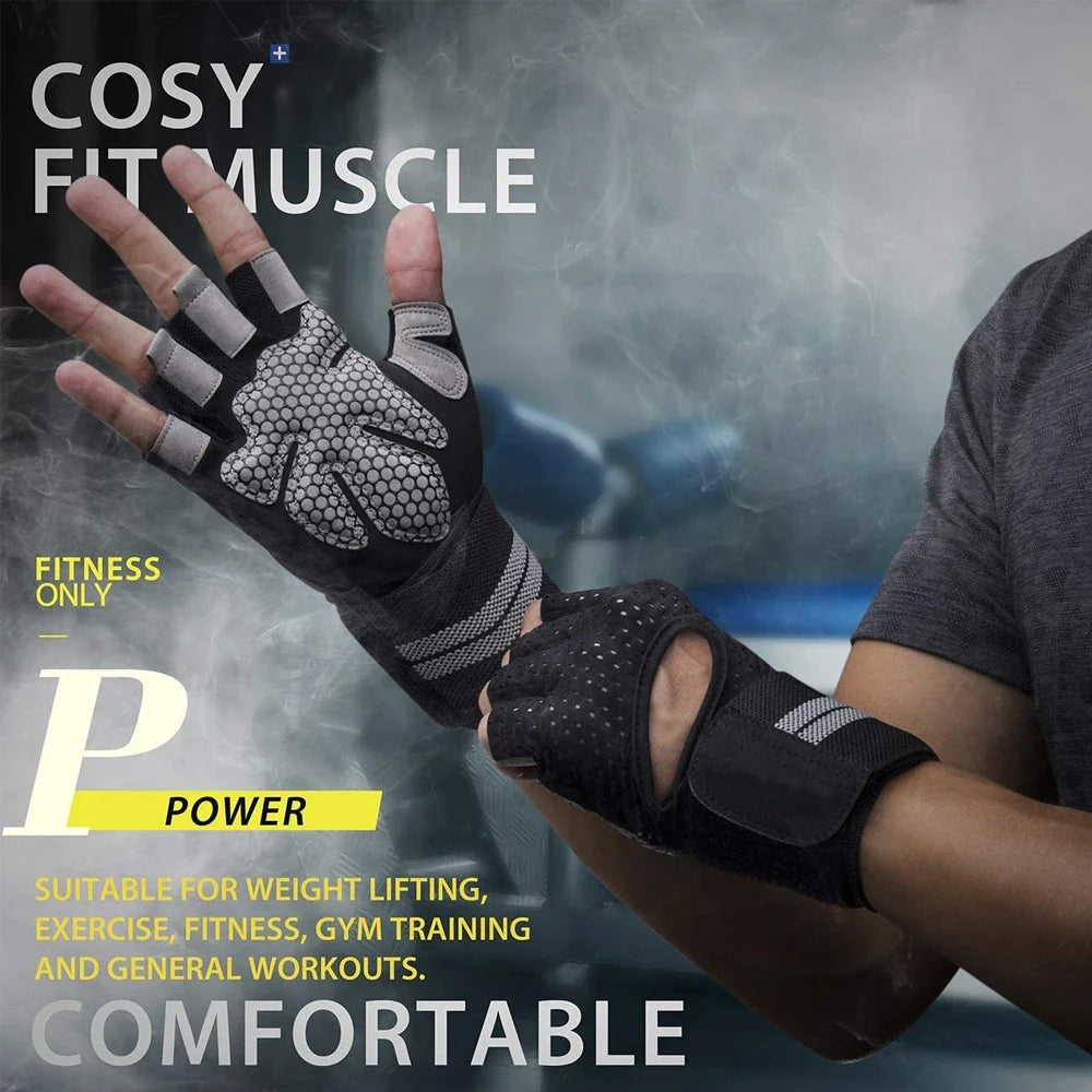 BRACEFULL Half Finger Gym Fitness Gloves