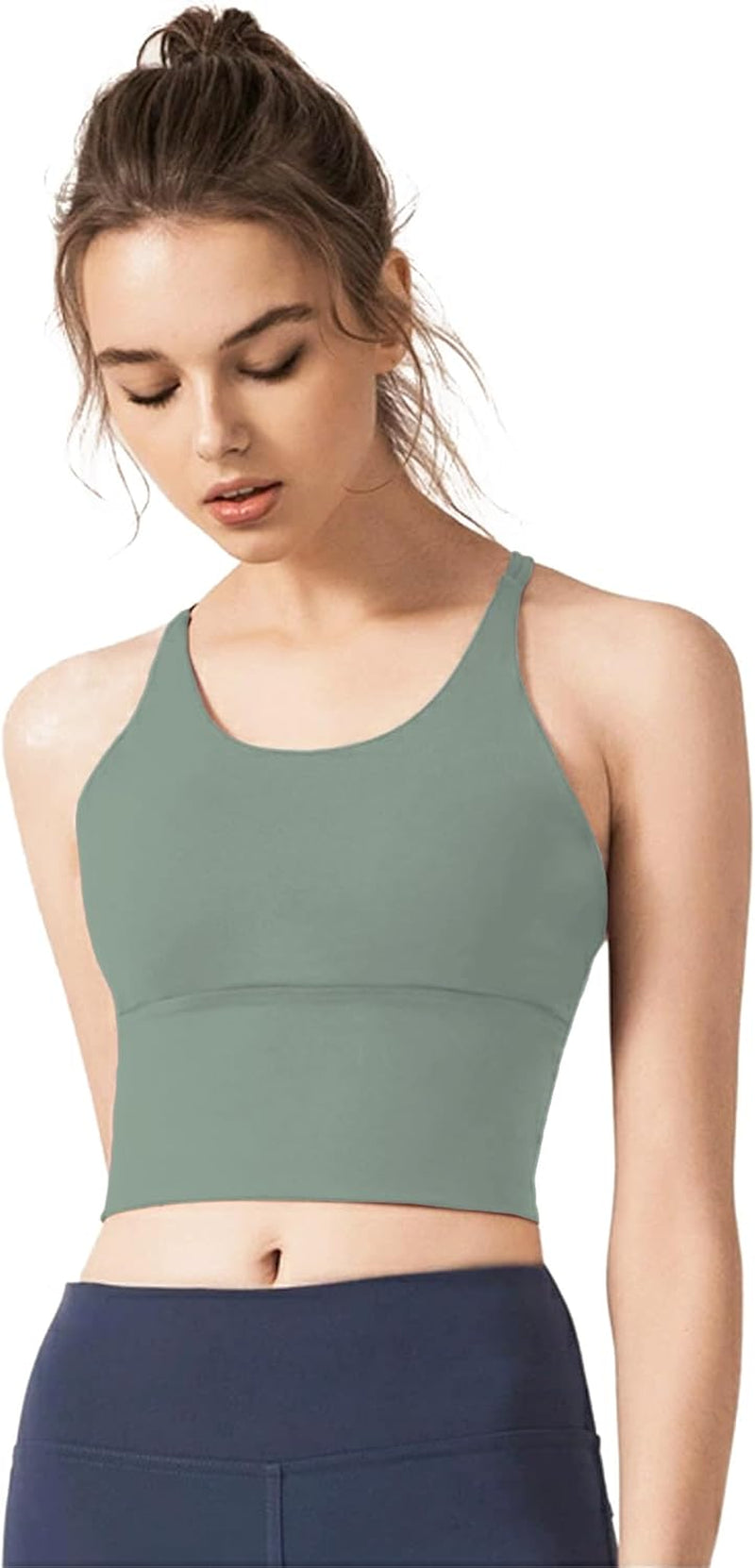 REDQUENTING Longline Sports Bra for Women