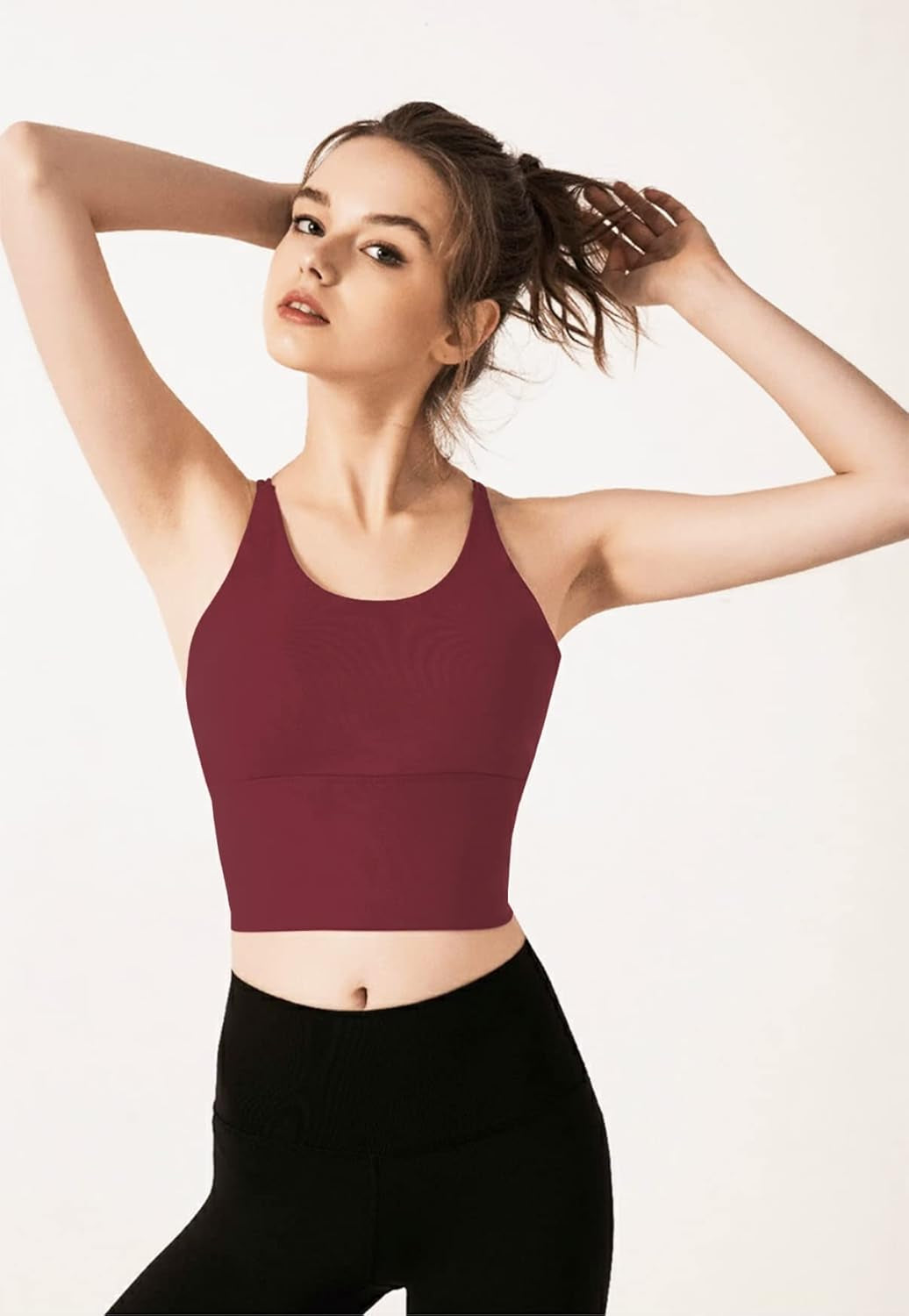 REDQUENTING Longline Sports Bra for Women