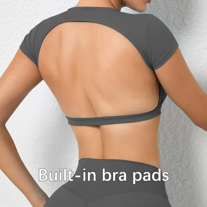 Backless Yoga Crop Tops 