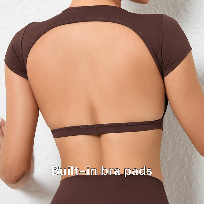 Backless Yoga Crop Tops 