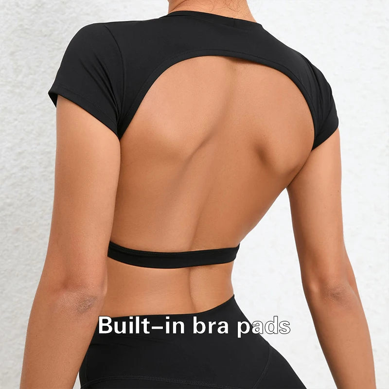 Backless Yoga Crop Tops 