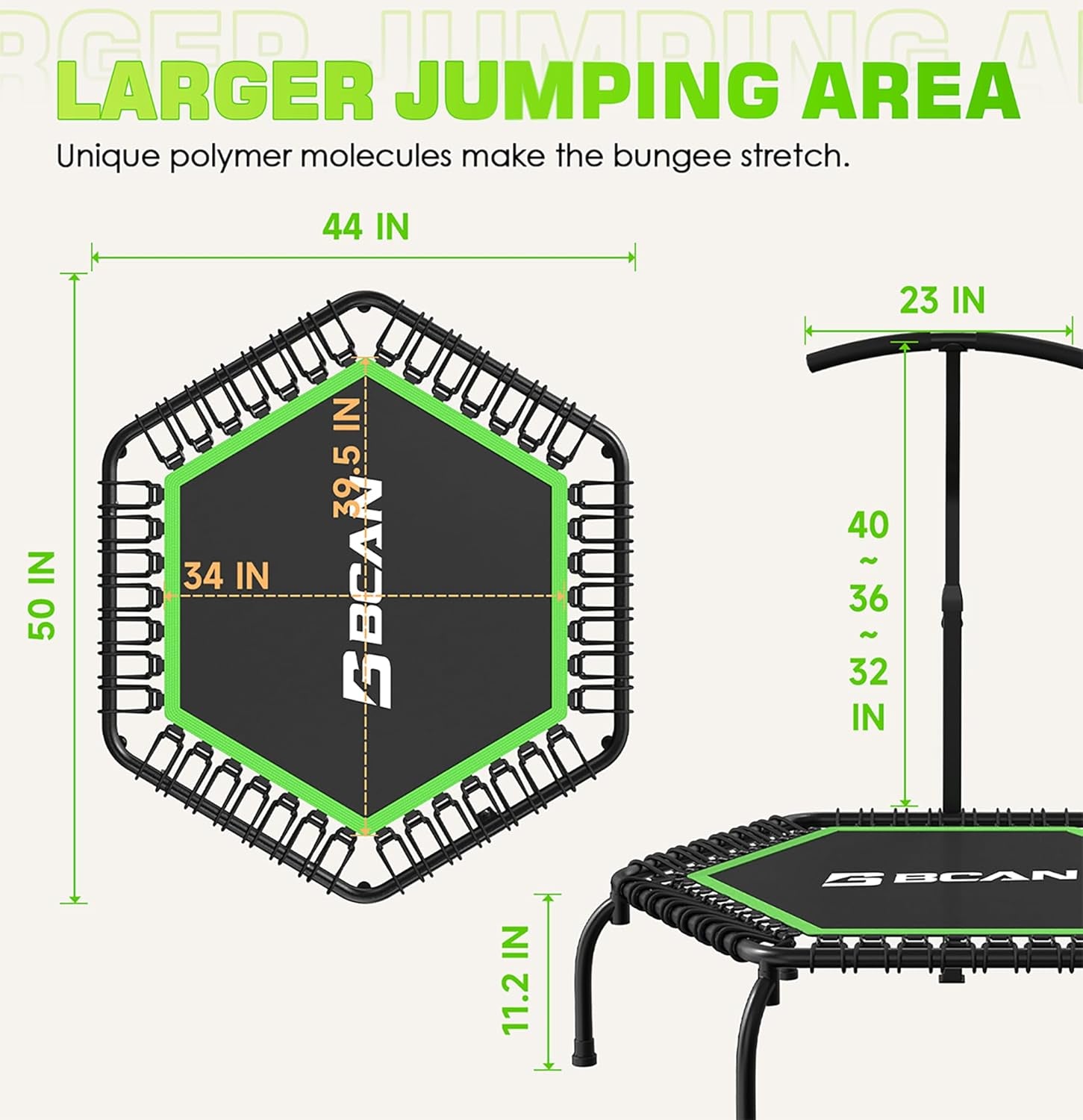 49IN-GREEN 48"/51" Mini Trampoline