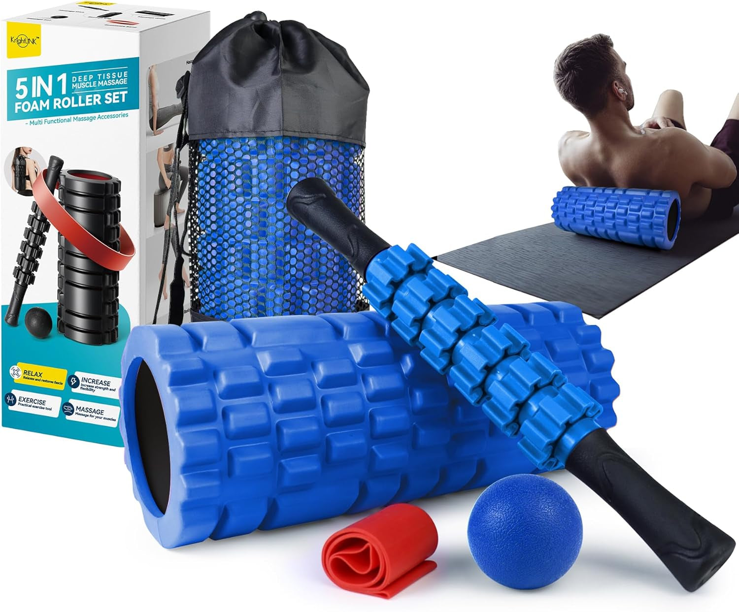 KRIGHTLINK 5 in 1 Foam Roller Set 