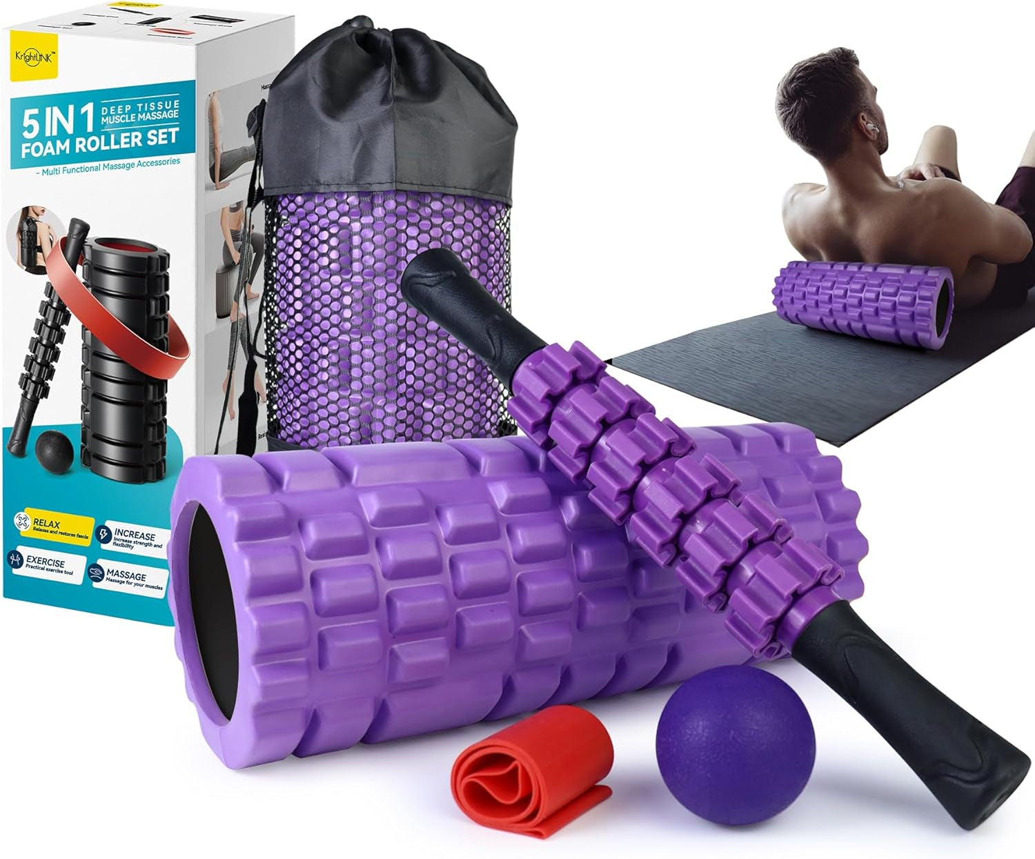 KRIGHTLINK 5 in 1 Foam Roller Set 