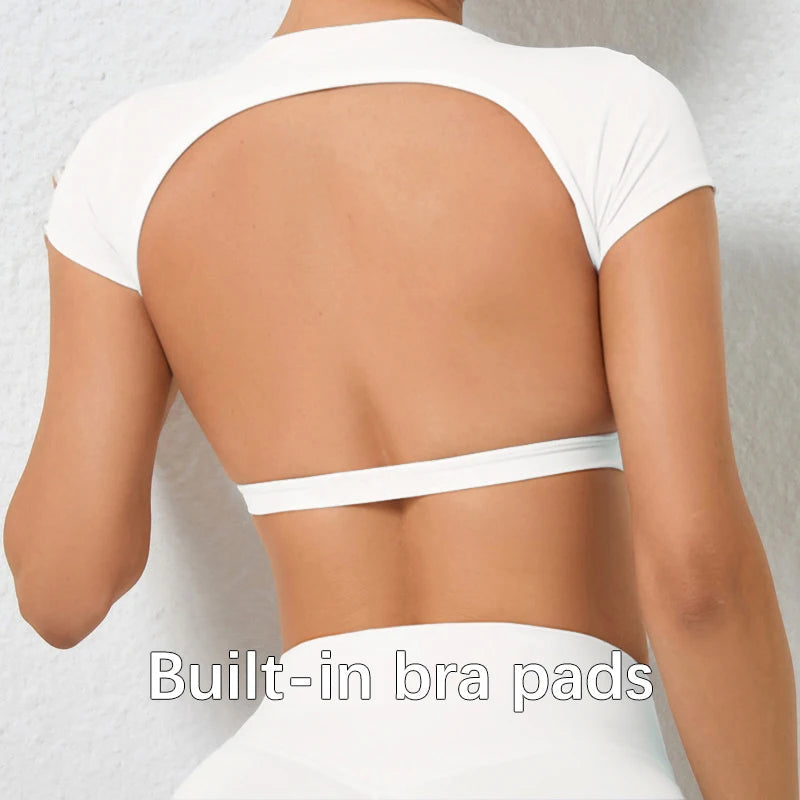 Backless Yoga Crop Tops 