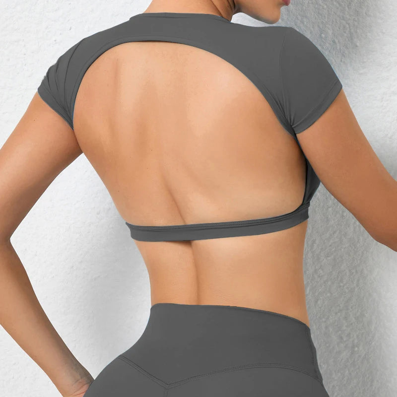 Backless Yoga Crop Tops 